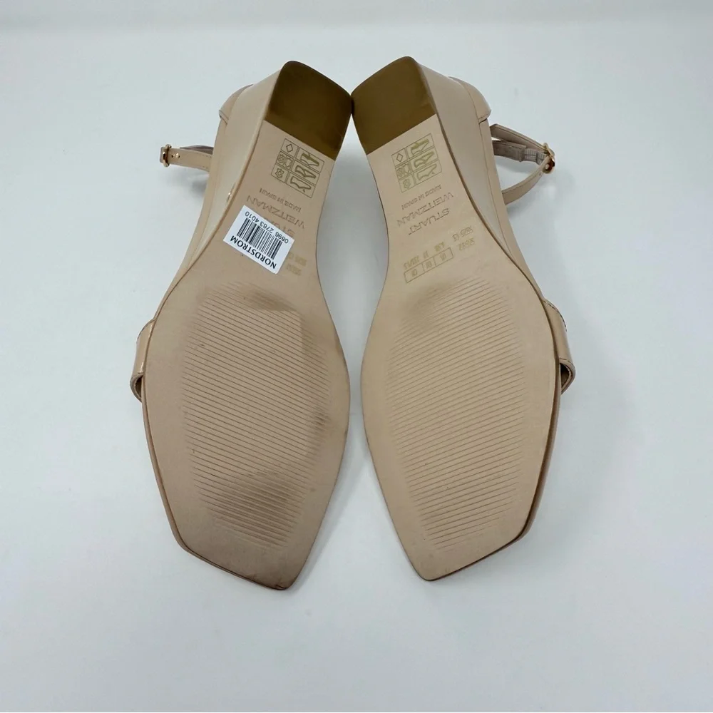 New Stuart Weitzman Nudistcurve 50 Wedge Sandal Nude Sz US 6.5 - Picture 13 of 13